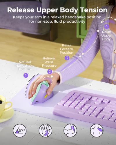 Image of seenda MOU-302 Wireless Bluetooth Ergonomic Vertical Mouse with Volume Knob