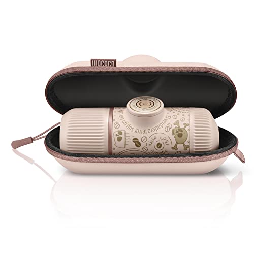 Wacaco Nanopresso Portable Espresso Maker Bundled With Protective Case, Upgrade Version Of Minipresso, 18 Bar Pressure, Portable Travel Coffee Maker, Manually Operated (Nanopresso Dark Soul Pink) #TOP1