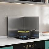 Pannello paraschizzi da cucina in acciaio spazzolato, facile da pulire, per piano cottura e padelle, design moderno, perfetto per cucine domestiche e spazi di cottura