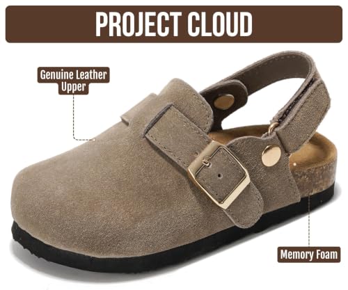 Image of Project Cloud Kids 100% Genuine Leather Non Slip Clogs with Cork Footbed