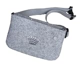 zigbaxx Hip Bag CROWN 1, Gürteltasche, Crossbody Bag Tasche Trachten Dirndl, Bauchtasche, Hüfttasche, Belt Bag, Brusttasche - Woll-Filz z.B. mit Krone aus Strass/Studs - grau schwarz antrazit melange