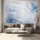 DACRWEKZ Abstraktes Design Tapestry 200 x 150cm, Verfallene Wandstruktur Wandteppich für Wohnzimmer Tagesdecke Zimmer Schlafzimmer Hellblau