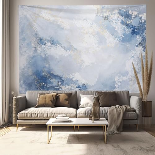 DACRWEKZ Abstraktes Design Tapestry 200 x 150cm, Verfallene Wandstruktur Wandteppich für Wohnzimmer Tagesdecke Zimmer Schlafzimmer Hellblau