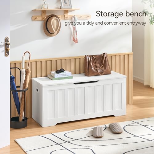 433-Storage-Chest-Extra-LargeStorage-Trunk-with-2-Safety-HingesWooden-Storage-BenchShoe-Bench433x157x191-InchEasy-AssemblyStorage-Bench-for-BedroomLiving-RoomentrywayWhite 433 Storage Chest Extra LargeStorage Trunk with 2 Safety HingesWooden Storage BenchShoe Bench433x157x191 InchEasy AssemblyStorage Bench for BedroomLiving RoomentrywayWhite