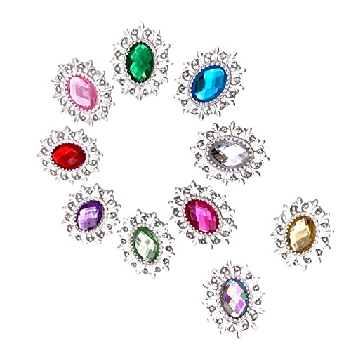 F Fityle 10 Stück Legierungsknöpfe Glänzend Heimwerkerbedarf Dekoratives Handwerk Sparkly Anhänger Brosche für Bekleidung Accessoires Taschen Kleidung Cover