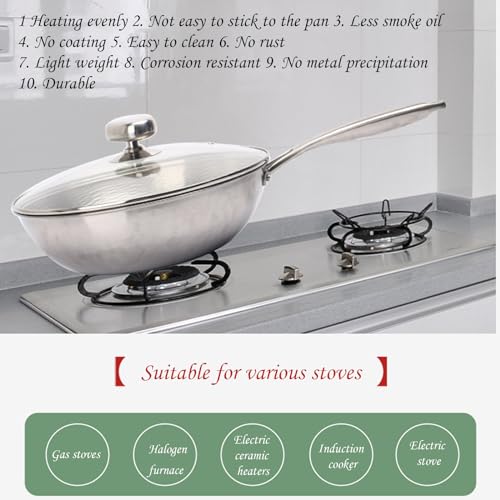 Wok antiadherente de cerámica y titanio con tapa 30cm miniatura 4