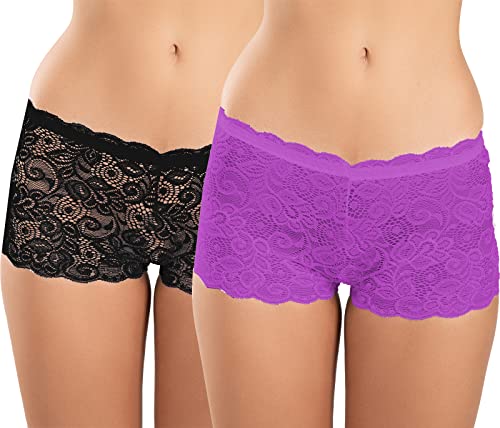 Image of FIMS - Fashion is my style Cotton Lycra Net Boy Short Panty for Womens, Mid Rise, Satin, Hipster Panties, Daily Use, Back and Front Coverage, Brief, See Main Image to Check How Many Panty You Will Get