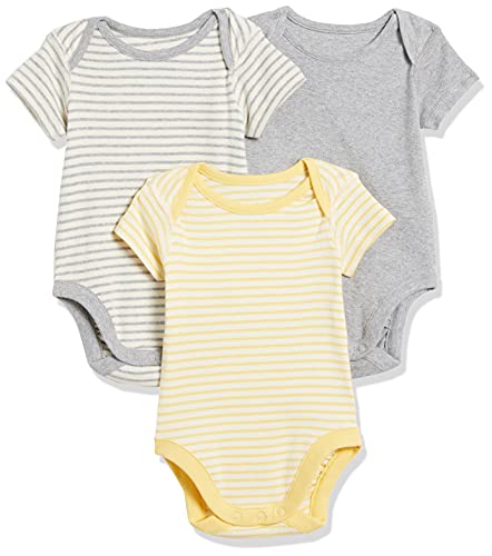 Image of Moon and Back by Hanna Andersson Unisex Babies' Organic Cotton Short-Sleeve Bodysuit, Pack of 3