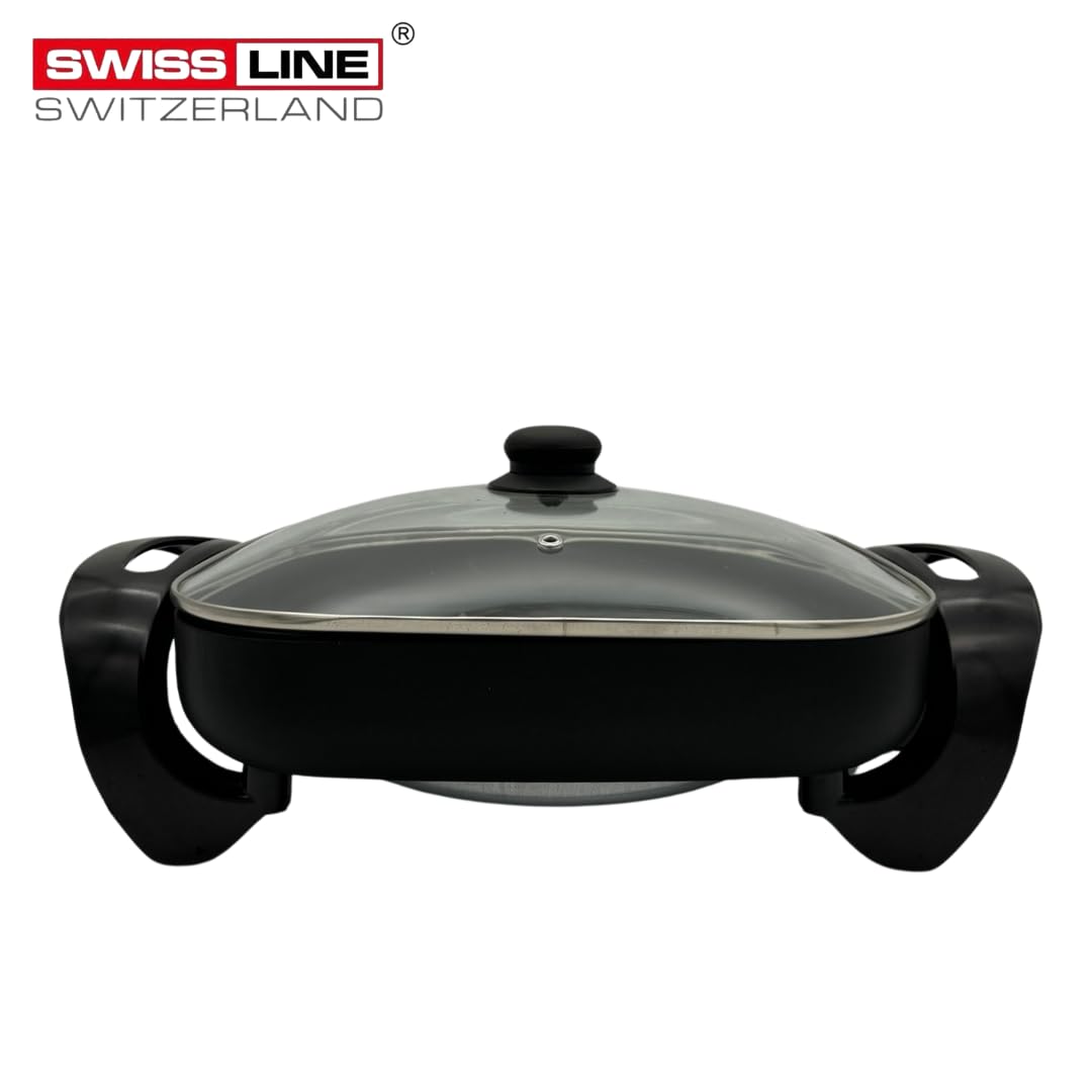 Swiss Line Switzerland Elektropfanne Pizzapfanne Bisspfanne 30cm Antihaftbeschichtung regelbarer Thermostat