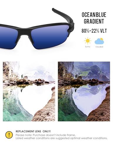 Image of BLAZERBUCK Replacement Lenses & Sock Kit for Oakley Flak 2.0 OO9295 Sunglasses