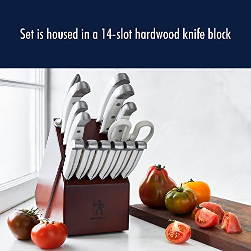 HENCKELS Statement Razor-Sharp 15-Piece White Handle Knife Set with Block, German Engineered Knife Informed by over 100 Years of Mastery - Image 4