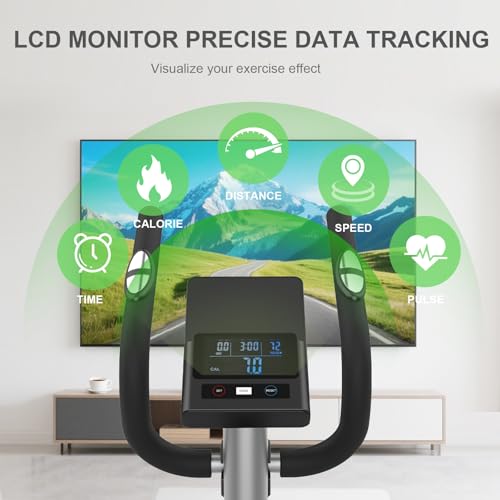 Neezee Cross Trainer for Home, 16 Levels Magnetic Resistance Cross Trainers, Ultra-Quite Elliptical Machine Fitness with LCD Monitor, Pulse Sensor, Bottle Holder, Weight Capacity 130KG - Image 6