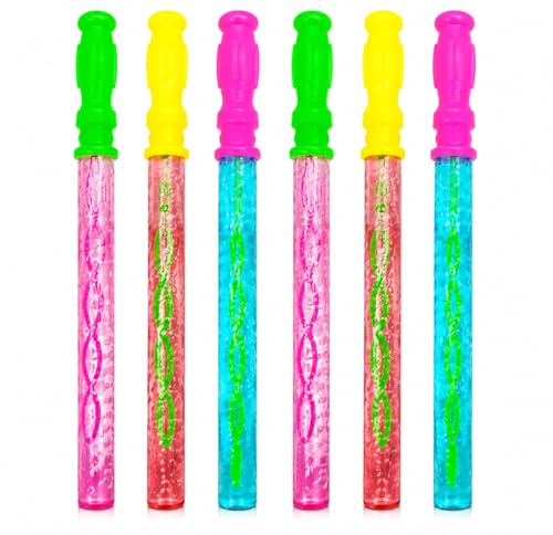 Image of Fratelli Colourful Bubble Wands for Kids - 6 PC Bubble Stick Set | Non-Toxic Bubble Maker Toy | Party Favor Bubble Blower | Outdoor Summer Toy for Boys & Girls | Birthday Return Gifts