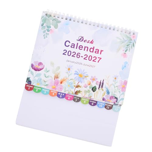 TOGEVAL 卓上ミニカレンダー 省スペース折りたたみ式 頑丈なスパイラルリング採用 月間デスクプランナー 小型デスクメモ オフィス手帳