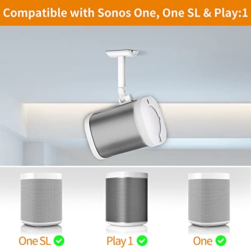 Soporte de pared compatible con Sonos One SL y Play 1 color blanco 2
