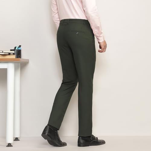 Image of SUBTRACT Men 4 Way Stretch Wrinkle Free Slim Fit Formal Trouser in with 2 Inch Flexible Waistband | Men's Trousers for Office Or Party
