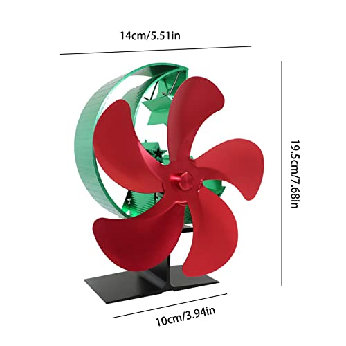 fogão a lenha | Fogão a Calor com 5 Lâminas e Decoração Moon Star,Ventilador termoelétrico para fogã