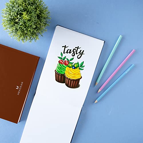 Image of MENORAH - A5 - Sketch Book for Artist - 115 GSM (160 Pages / 80 Sheets) - Artist Drawing Book - (14.8 x 21.0 cm) - Hard Case Bound - Completely Handmade-Landscape- Dark Blue