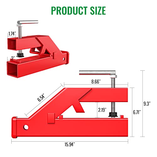 Rbhauto Red Tractor Clamp On Trailer Hitch 2" Ball Mount Receiver, New Upgrade Forklift Bucket Trailer Hitch Attachment, Adapter Compatible With Kubota Deere Bobcat Front Bucket Accessories #TOP1