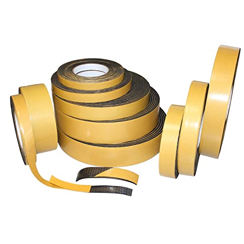 Lumonic 10m EPDM cinta de estanqueidad autoadhesiva 20mm x 1mm I estanqueidad para ventanas y puertas I junta de ventana puerta caucho para protección