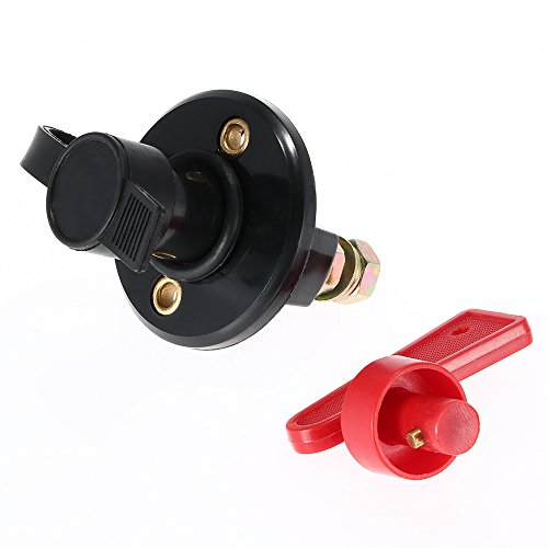 RuleaxAsi Universal Car Truck Vehicle Battery Disconnect Cut Off Rotary Switch Terminais de latão