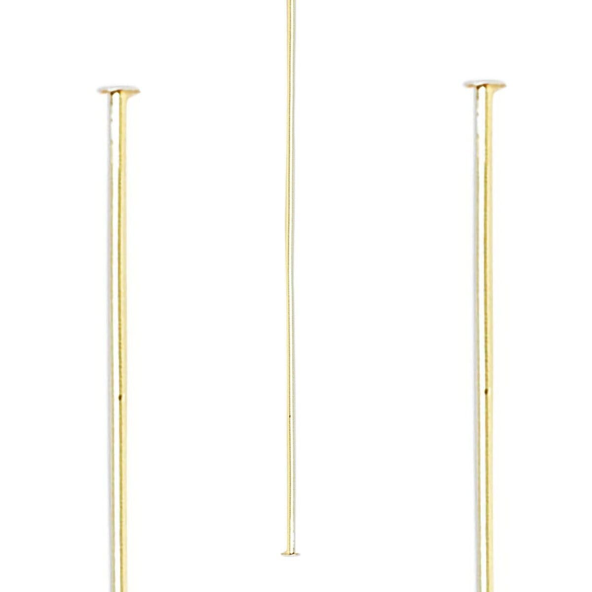 Head Pin, 100 Gold Plated Brass 2