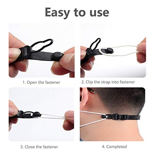 mask extender strap 10pcs elastic fabric mask holder clip ear protector with adjustable strap for back of head ear