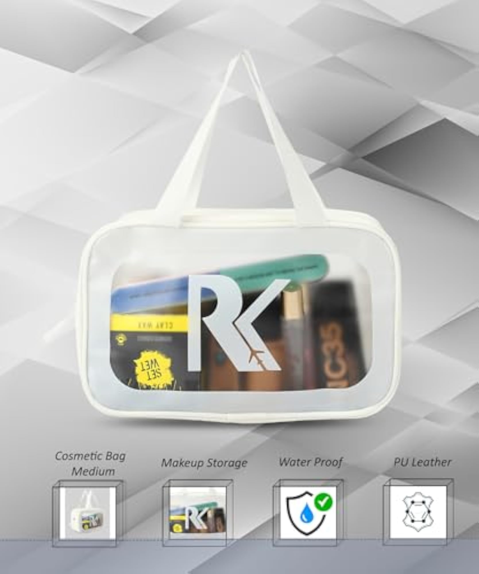 Medium Clear Waterproof Washbag Transparent Toiletry Organizer