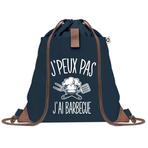 Sac à dos bleu J'peux Pas Barbecue cadeau original pour départ retraite