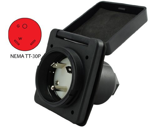 Conntek 80458-Sqbk Rv 30-Amp Straight Blade Black Squire Cover Rv/Marine Inlet #TOP28