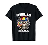 I Feel So Sigma Gato Desquiciado Gen Z Meme Brainrot Argot Witty Camiseta