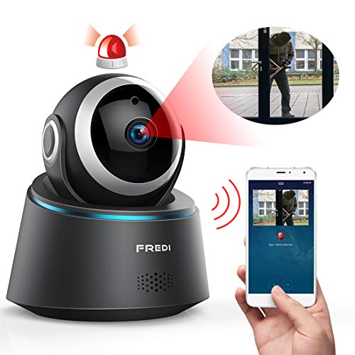 Caméra Sécurité WiFi 1080P FREDI IP Caméra de Surveillance sans Fil Détecteur de Mouvement Infrarouge à Vision Nocturne Pan Tilt P2P WPS IR-Cut Audio Bidirectionnel pour Domestique Bureru