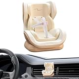 【MARR】ぬいぐるみ チャイルドシート ドールカーシートベントクリップ、小さな人形の安全シート、リアルなエアベントスモールプラッシュおもちゃのカーシート、車用のぬいぐるみの人形シート、装飾デスクトップ飾り ラブブ車載シート (ブラウン)