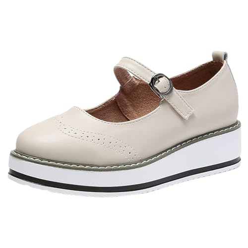 Zapatos de plataforma gruesa ANUFER: estilo retro y comodidad diaria para mujer
