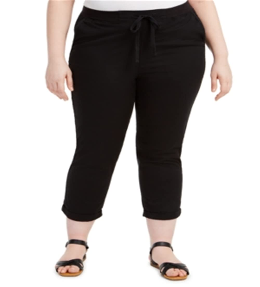 Style Co Womens Twill Tape Casual Trouser Pants Black 14W