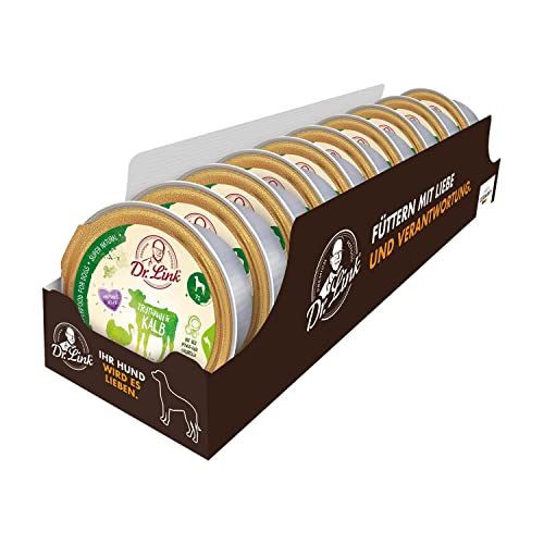 Dr. Link® SUPER Natural 10x125g Premium-Nassfutter für Hunde: Truthahn und Kalb mit Pastinake, Sanddornbeeren und Löwenzahn | getreidefrei | Superfoods