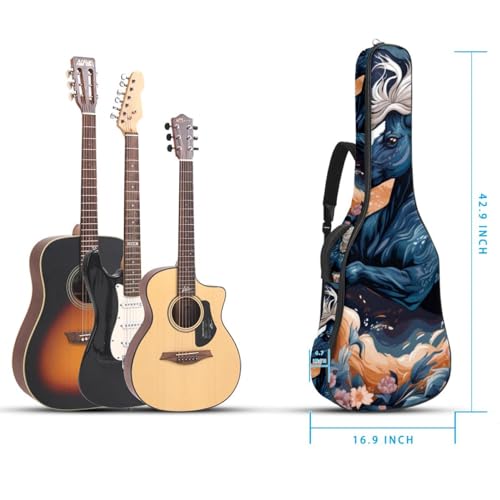 JRHEJTFZ Housse pour guitare acoustique de 1,9 cm d’épaisseur, imperméable, durable et élégant, imprimé cheval blanc, Multicolore., 42.9×16.9×4.7 in, Motif imprimé tendance - Les Beatles, Paul McCartney, John Lennon, RIngo Starr, George Harrison JRHEJTFZ Housse pour guitare acoustique de 1,9 cm d'épaisseur, imperméable, durable et élégant, imprimé cheval blanc, Multicolore., 42.9x16.9x4.7 in, Motif imprimé tendance – Image 6