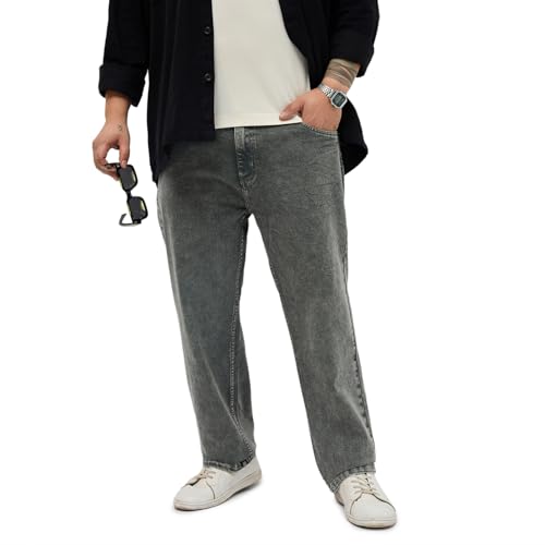 Image of Urbano Plus Men's Regular Fit Heavy Washed Denim Jeans Stretchable