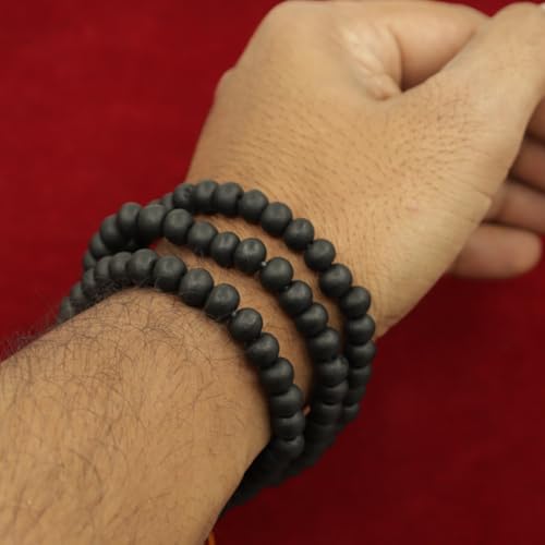Image of Njels Karungali Mala 108 Beads Necklace | Karungali Wood Chain for Men | Black Beads Mala for Protection, Meditation, Spiritual Wear