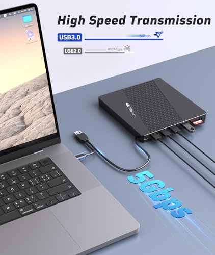 Image of External 4k Blu Ray Drive for Pc,Portable 4k UHD Blu Ray Player,SD /TF Port with Carry Case, USB 3.0 HD Blu-Ray Player,DVD+ /-RW External Optical Drive for MacBook Pro Windows Laptop