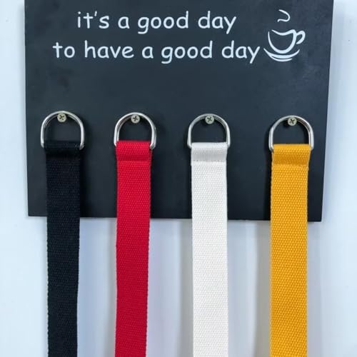 Men Waistband Canvas Reusable Double Round Buckle Men Belt Durable Easy to Use Casual Belt Jeans(Black)4