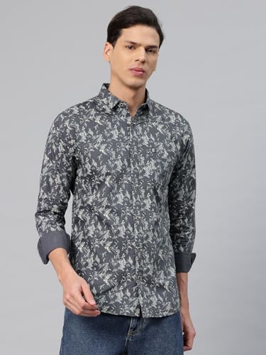 Image of Majestic Man Men's Stylish Floral Print Slim Fit Casual Shirt - Pure Cotton| Full Sleeve | Trendy & Comfortable