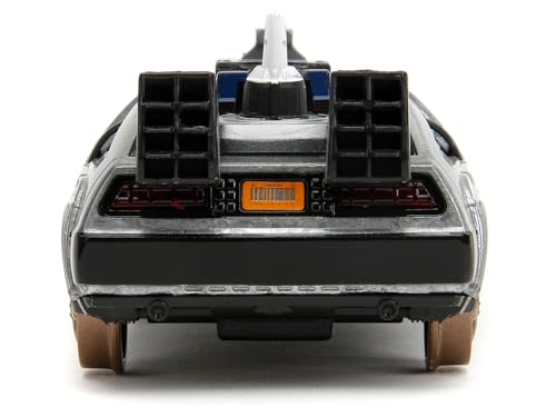 Delorean DMC (Time Machine) Versión Rueda de Tren Metal Cepillado 1:32 Modelo Diecast de Auto Película Back to The Future Parte III (1990) Serie Hollywood Rides por Jada 34786 miniatura 7