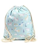 Photo Gallery sacca in tela - design unicorno: borsa per bambini con coulisse Photo Gallery sacca in tela - design unicorno: borsa per bambini con coulisse