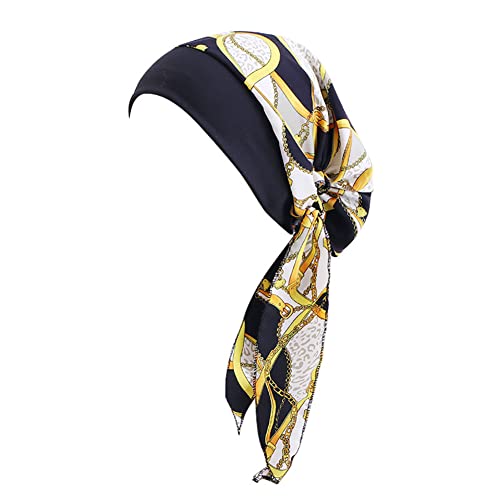 Vobozeany Pañuelo Cabeza Mujer Elegante Verano Turbantes Quimioterapia Musulmanas Respirable Sombrero de Quimio Cómodo Bandana para Cancer Oncológico Pèrdida de Pelo Cabello Cover