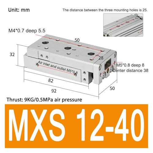 Vérin pneumatique pour intégration compacte et course ajustable MXS - 3