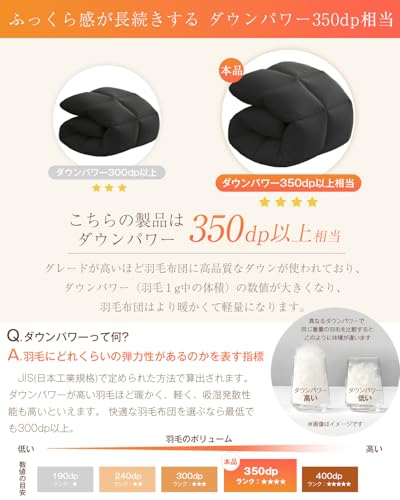 Softime Softime 掛け布団 人工羽毛布団 シングル 冬 ダックダウン93%相当 の商品画像 3