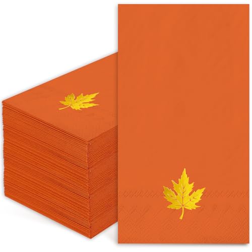 Servilletas de papel JarThenaAMCS de hoja de arce para cena de Acción de Gracias y bodas de otoño