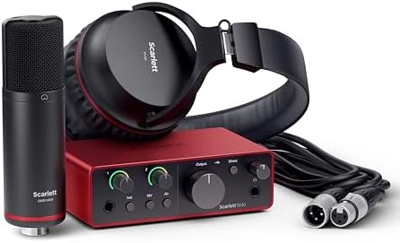 Kit Interface Focusrite Scarlett Solo Studio 4th Gen - Placa de Á...