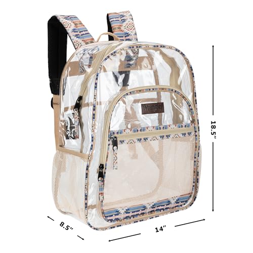 Wrangler Clear Backpack for Girls- Water Resistant Clear Bookbag, Plastic See Through Backpack for Stadium Events and School2